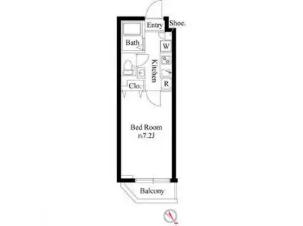 オークハウス三軒茶屋(1K/3階)の間取り写真