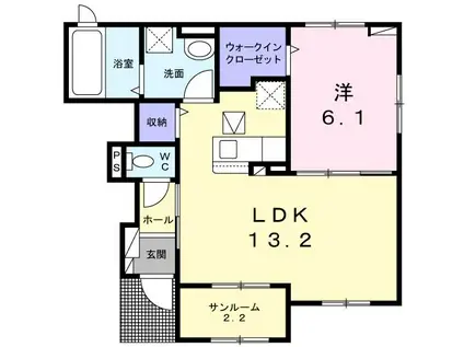 エレガンテ(1LDK/1階)の間取り写真
