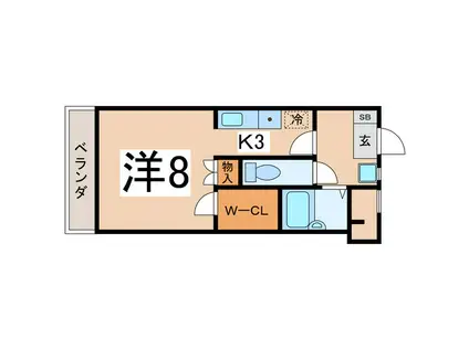 TWIN・M(1K/2階)の間取り写真