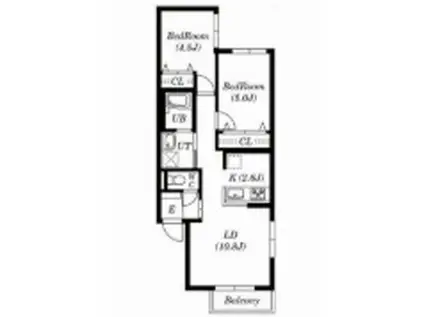 CASA RICCA(2LDK/2階)の間取り写真