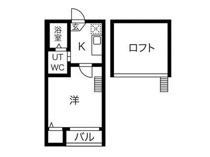 リバティー(1K/2階)の間取り写真