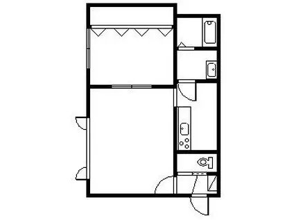 ピアコートシャンテ(1LDK/2階)の間取り写真