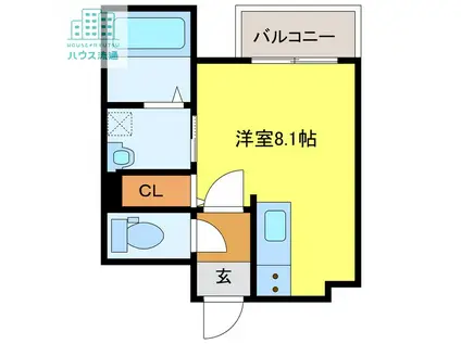 アミティ中通(ワンルーム/3階)の間取り写真