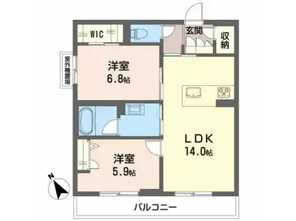 シャーメゾン マレッタ(2LDK/3階)の間取り写真