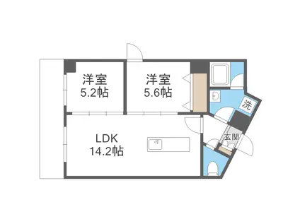 LOUVRE真駒内(2LDK/4階)の間取り写真