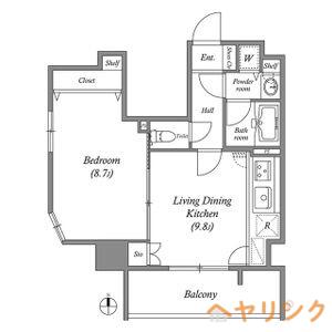 GRAMERCY SHIROMI-DORI(1LDK/3階)の間取り写真
