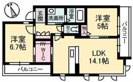 LA FONTE(2LDK/3階)の間取り写真