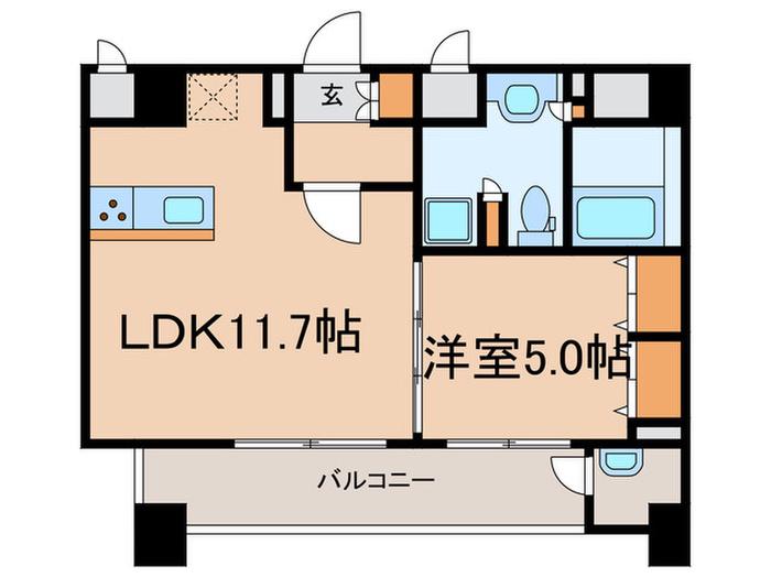 メイクスデザイン高田馬場(1LDK/6階)の間取り写真