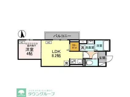 グラナーデ東新町(1LDK/3階)の間取り写真