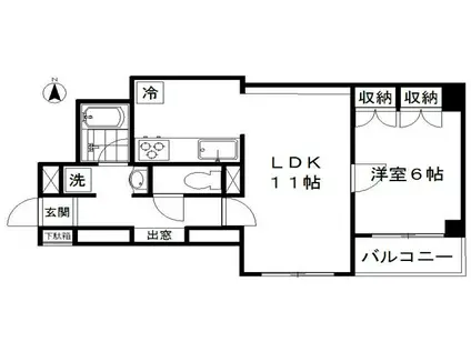 フォレストコート東陽(1LDK/5階)の間取り写真