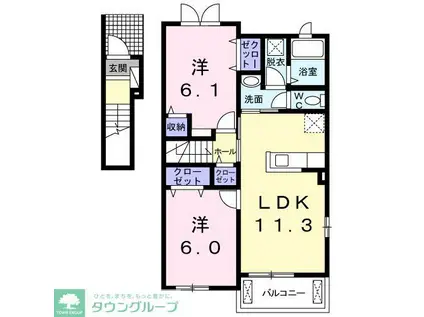 エトワール(2LDK/2階)の間取り写真