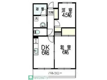 エルム大倉山第9(2DK/1階)の間取り写真