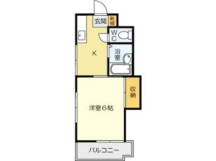シャトレ熊本(1K/4階)の間取り写真