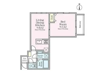 コリーナアルタ(1LDK/3階)の間取り写真