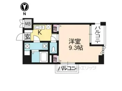 GRAND・CRU(1K/2階)の間取り写真