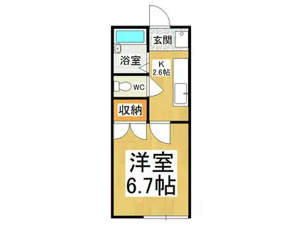 染谷アパート(1K/2階)の間取り写真