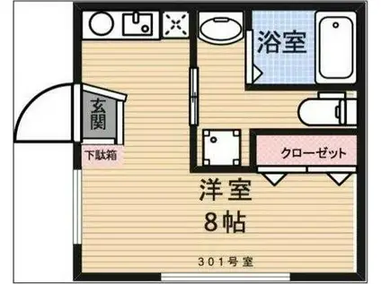 青葉マンション(ワンルーム/1階)の間取り写真