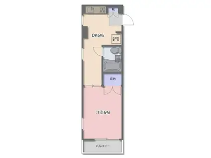 江古田4丁目マンション(1DK/4階)の間取り写真