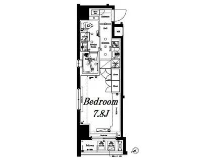 アクサス銀座アジールコート(1K/2階)の間取り写真