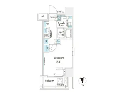 ベルヴュー浅草橋(1K/2階)の間取り写真