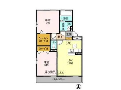 ツクバリゾートマンション マリフェスタ(2LDK/1階)の間取り写真