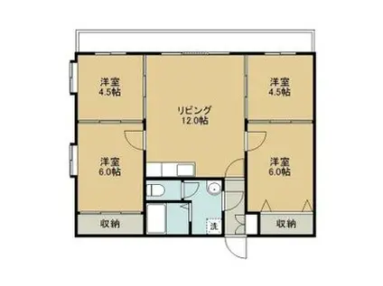 クイーンパレス宮の森(4LDK/4階)の間取り写真