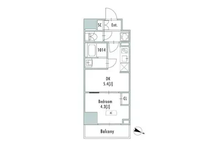 GRANPASEO東十条(1DK/2階)の間取り写真