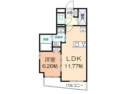村光ビル(1LDK/2階)の間取り写真