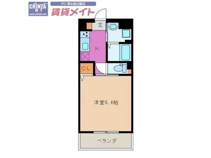 フェニックスSK(1K/2階)の間取り写真