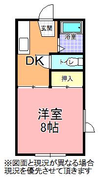 オオタニハイツ(1DK/1階)の間取り写真