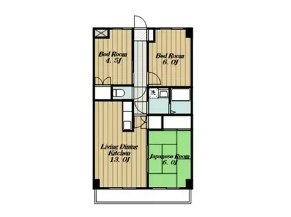 グランフォルム愛甲石田(3LDK/4階)の間取り写真