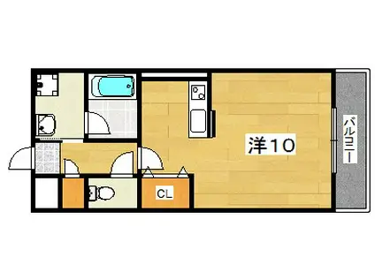 グランシャリオ長尾(ワンルーム/4階)の間取り写真