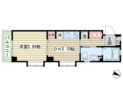 MICHI TERRACE(1DK/2階)の間取り写真