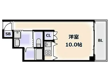 グリーンドゥダイワ(ワンルーム/3階)の間取り写真