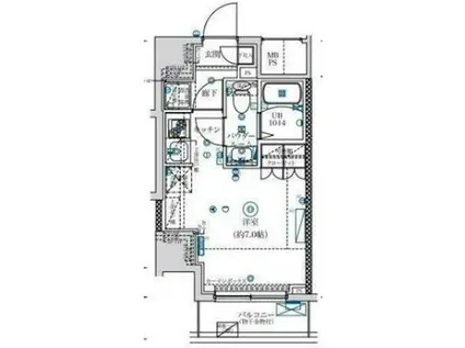 MAXIV八王子(ワンルーム/6階)の間取り写真