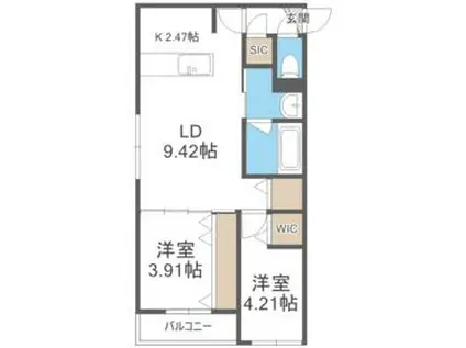 LA CLESSIR(2LDK/5階)の間取り写真