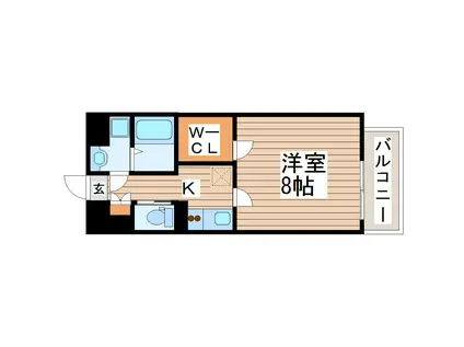 ヴィアーレ新寺(1K/2階)の間取り写真