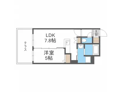 CITY RESIDENCE 幌平橋(1LDK/1階)の間取り写真