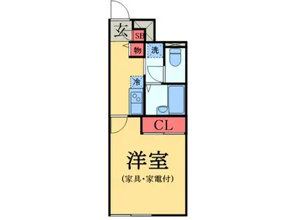 LNアピエ(1K/1階)の間取り写真