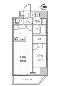 シーズンフラッツ住吉(1LDK/9階)の間取り写真