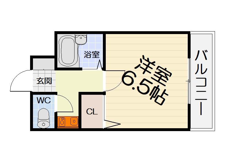 昌和富木(1K/2階)の間取り写真