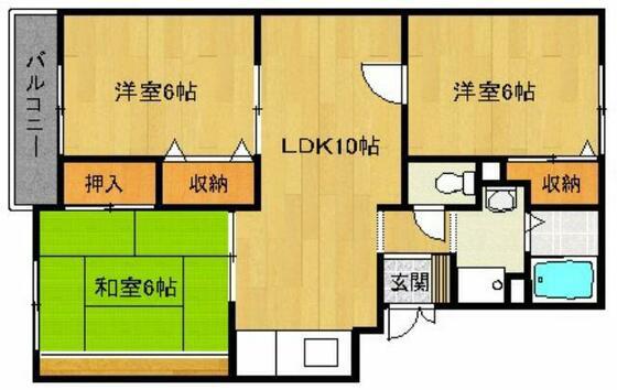 ヴァンベールCASA(3LDK/1階)の間取り写真