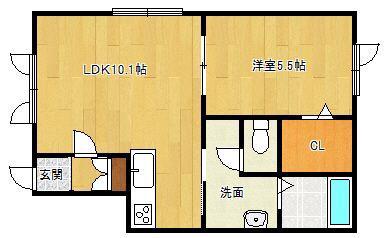 アルファーメゾンII(1LDK/2階)の間取り写真