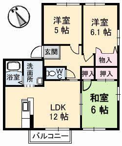 シーサイドDIASE館(3LDK/1階)の間取り写真