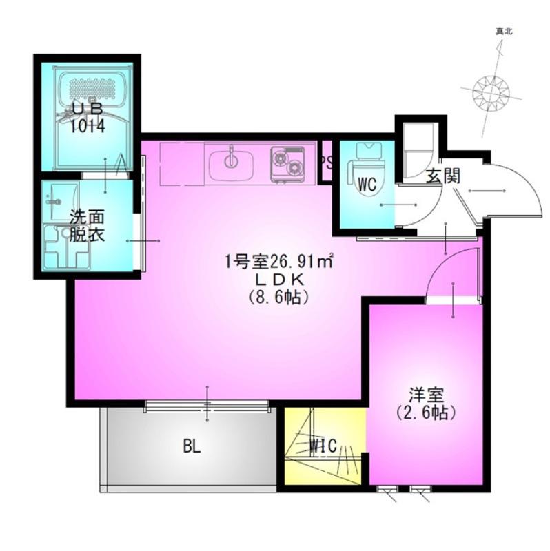 REGALEST 千葉駅(1LDK/1階)の間取り写真