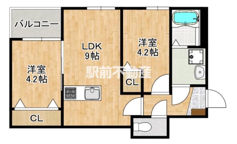 ブエナカーサ和白(2LDK/2階)の間取り写真