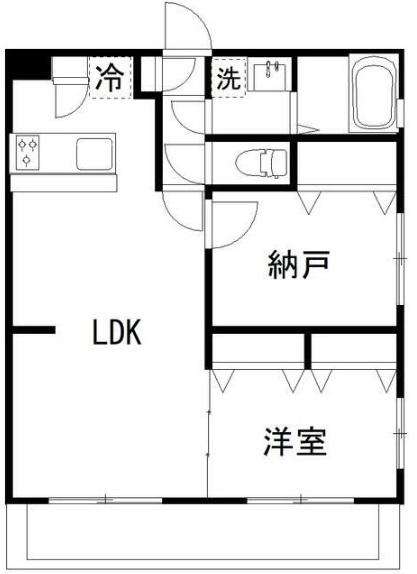 カルディア中央(1SLDK/3階)の間取り写真