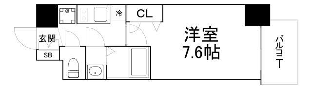 プレサンス堺筋本町センティス(1K/5階)の間取り写真