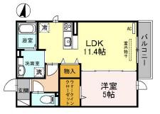 サニーコート俊徳(1LDK/1階)の間取り写真