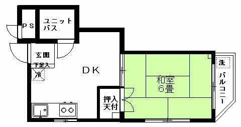 池田ビル(1DK/3階)の間取り写真